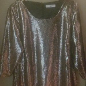 Tahari gold sequin short dress